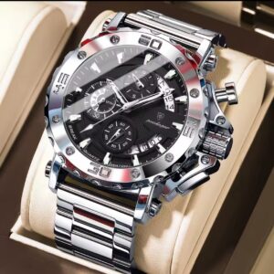 POEDAGAR Active Chronograph Stainless Steel Wristwatch Premium Edition
