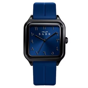 Sabr Men's Blue Strap Watch with Black Face & Blue Dial - Stylish & Durable Timepiece