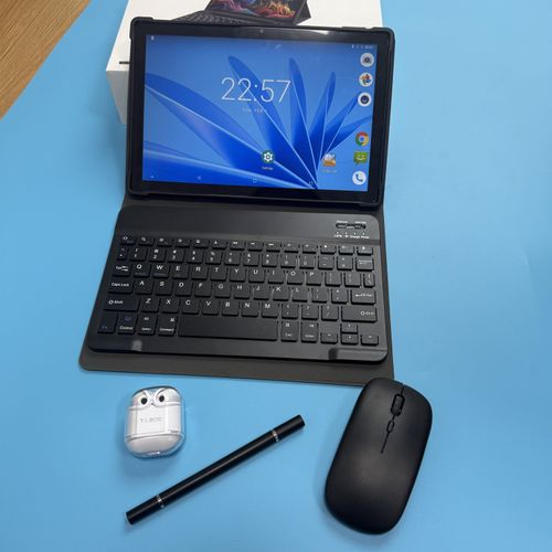 TiLECC 10.1" Android Tablet 12 Dual Camera, 8GB RAM, 512GB Storage - Fntastic Blue