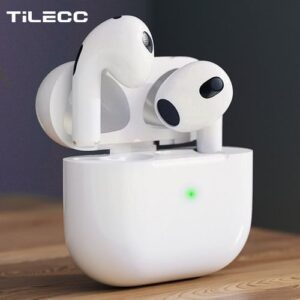 TiLECC Air Pro 4 TWS Wireless Earbuds - White | Premium Bluetooth 5.2 Headphones