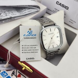 Casio Edifice Chronograph Watch | Silver Stainless Steel | White Dial | EFR-570L-7AV
